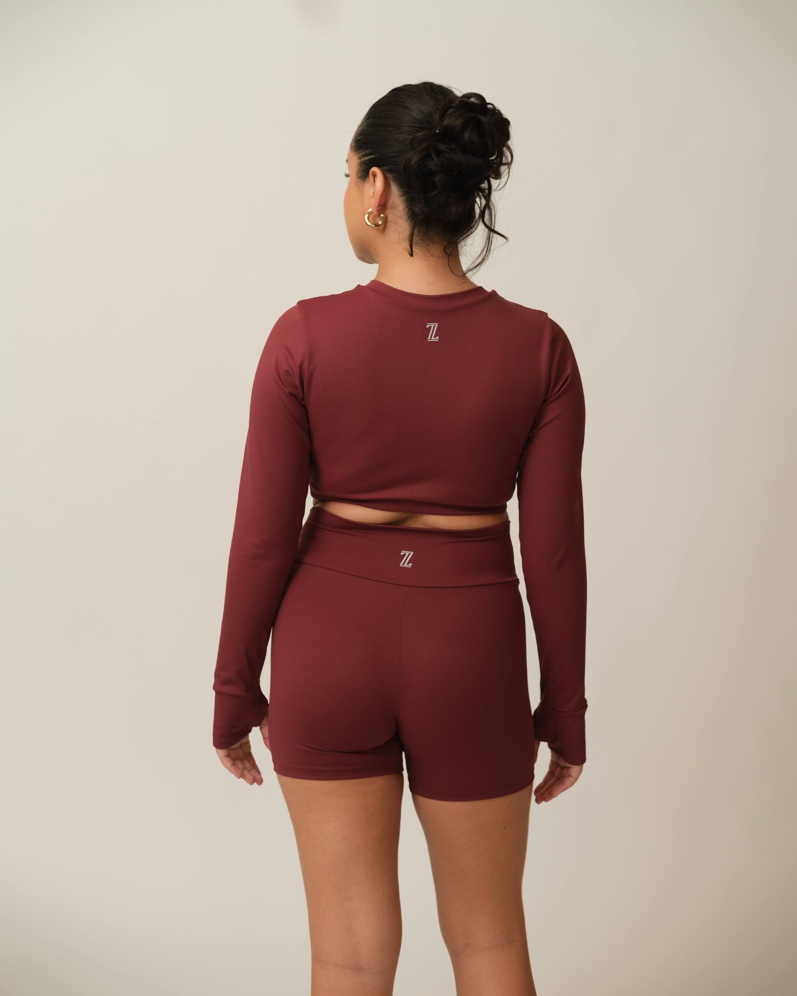 Long sleeve crop Marsala